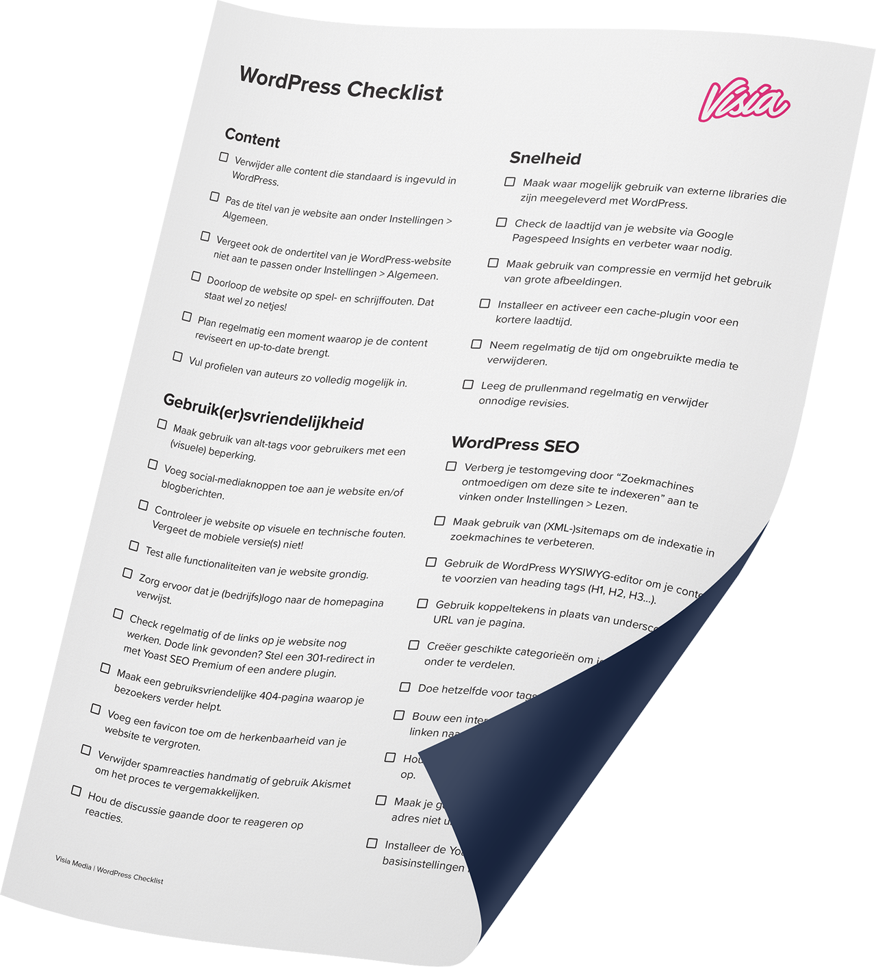 WordPress Checklist PDF 50 Aandachtspunten voor 2020 Visia Media